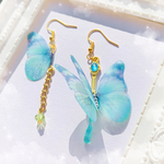 蝶々 甘い蜜のピアス（緑） 秋冬アクセサリー 【キーホルダー ストラップ ネックレス バッグチャームからお選びいただけます】