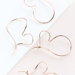 14kgf[Rose gold]-fluffy heart ピアス/イヤリング