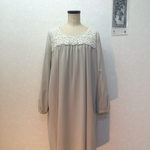あたたかストレッチカシミヤ混ウール♪レースワンピース
