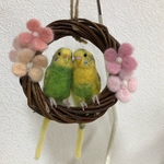 ※専用ページです※mizukawa-182様ご依頼のセキセイインコちゃんペアのミニリースです♪羊毛フェルト