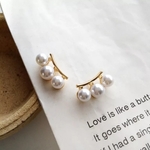 ✨増量✨《6pcs》ピアス 3連パール【P-012】
