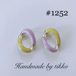 #1252 オーバル　イエローxパープル