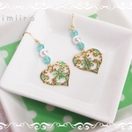 花ハート＊Green（ピアス）