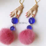 エコファーの大ぶりピアス