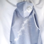 手描き 星見人の天体観望パーカー men's S  銀月