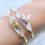 秋 冬 カラー の フラワー バングル C / ボタニカル ・ 大人 ・ アクセサリー ・ シンプル ・ ゴールド