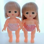 メルちゃんサイズ　パンツ２枚セット　ハートとお花　ピンク　服　パンツ