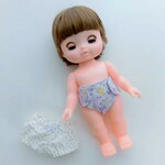 おむつ＆かぼちゃパンツセット　紫水玉＆小花柄　メルちゃんサイズ　ソランちゃん　レミンちゃんサイズ　パンツ　おむつ　服