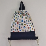 【送料込】✰*30×35✰*🐛昆虫🐜キルティング   ナップサック（ランドセルの上から背負えるタイプ）