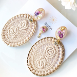 【セット】お花のベージュピアス　マスク用アクセサリー