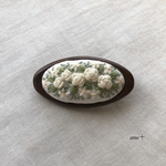 サイズお試し》白い薔薇の花 刺繍木枠ブローチ