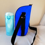 水筒カバーﾌｧｽﾅ型300ml用 　「ハイパロン青」底直径6.5用寸胴高さ15ショルダー縫い込み式　　