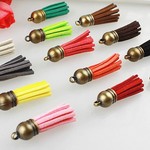 タッセルフリンジ 金古美  ピアスチャーム 6セット売り　61色自由選択 アソートok
