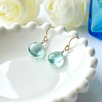 再販♡ 〜Sea green〜 Green Amethyst Quartz Earrings 14kgf