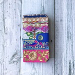 【再販】ビビッドな 手帳型iPhoneケース 手帳型スマホケース ブルー 鳥と蝶 iPhoneSE2 iPhone11