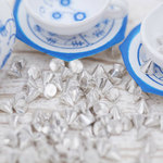 【メタルパーツ/スタッズ/円錐/中(約2.5x2.5mm)約100個】白銀/スパイク/アートパーツ/埋め込み/封入資材/ネイル用品/レジン材料/デコ素材 ap002017