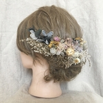 イヤーアクセ1点プレゼント！milk tea ♡髪飾り　ヘアドレス　ドライフラワー　白　結婚式　成人式