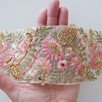 【50㎝】オーガンジー刺繍リボン　【アイボリー】