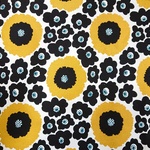 10番キャンバス生地｜110×50cm｜クッカケンタ｜黒系｜花柄｜北欧風｜布｜コットン