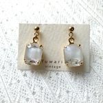 西ドイツヴィンテージクリスタル×ホワイトギブレピアス
