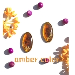 amber colorのイヤリングorピアス