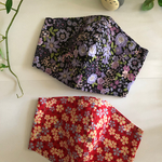 ９月３０日までの在庫セール品☆２点セット☆花柄☆レッド系＆ブラック系☆立体マスク