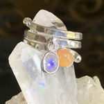再再販【2207yh様オーダー】🍊オレンジムーンストーン・🌈レインボームーンストーンバリ島シルバー925リング