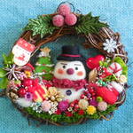 ハッピークリスマスF　 スノーマンリース