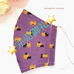 ラスト1枚⭐️再販3✨薄め🌈🍋大人用マスク、ハロウィン、かぼちゃ🎃と猫、紫✨柄のマスク、立体マスク、