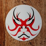 JAPAN　STICKER　【S】　KABUKI FACE　歌舞伎　［Clear sticker］