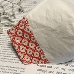 立体マスク 大きめ 【刺し子 赤】女性用 手作りマスク 刺繍入り