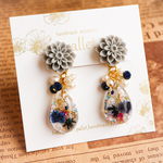 グレーダリア×雫のお花のピアス、イヤリング