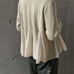 30%OFFセール シフォン切替カーディガン（カーキ）