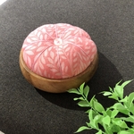 リバティ生地のお花のピンクッション