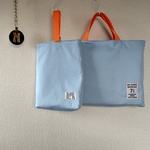 #再販☆みずいろ×蛍光オレンジ　レッスンバッグ　上履き入れ