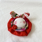 [予約販売] 【C-07】大きなフリルうさぎブローチ（たれ目）