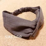 レトロカラーのカチューム*クロスタイプ*(ヘアバンド)ミルクチョコ