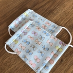 ◆ハンドメイド＿子供用マスク２点セット＿蝶々ブルー◆