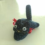 ねこクリップ  　黒・ドット柄【0930-4】