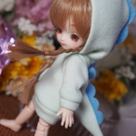 オビツ11 恐竜パーカーワンピース　ミントグリーン