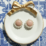 パールピアス イヤリング くすみピンク