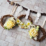 小さなリースの壁飾り・yellow