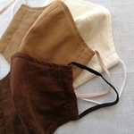 【コール天マスク】クリーム　大人の女性用　立体型　秋冬マスク　ファッションマスク　オシャレマスク