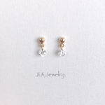 ▶︎一粒ジルコニア/4mm/シンプルピアス/イヤリング/ゴールドカラー/シルバーカラーOK