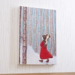 ＊｢ いぬとわたし2 」 (複製)　木製パネル サイズ変更可