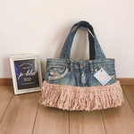 ふわふわフリンジ♡トート beige