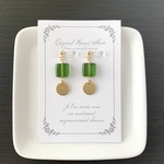 グリーンスクエア✦イヤリング／ピアス