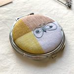 ミナペルホネン コンパクトミラー ハンドメイド♩choucho イエロー×ブラウン