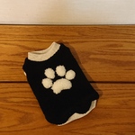  犬服 オーダーモコモコパイルとぷくぷく肉球のお洋服ブラックネイビー仕上がり バスト寸法24㎝～42㎝まで