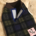 犬服 チェックジャガード パンダ